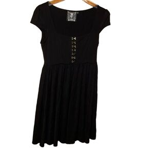 Killstar PUNK-TURED BABYDOLL Black stretch DRESS Goth size Small S